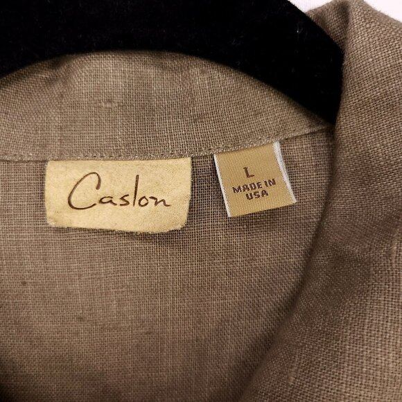 Caslon 100% Linen Jacket Invisible Button Up Lightweight Blazer Women's Large - Picture 9 of 11